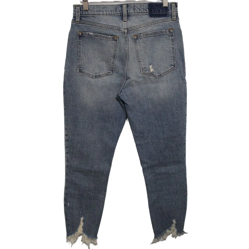 Abercrombie & Fitch High Rise Blue Denim Light Wash Distressed Jeans Size 28 6 S - Image 2