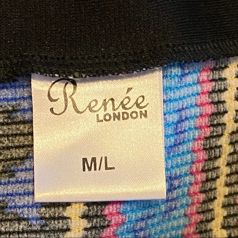 Renee London abstract tribal‎ print skirt size M/L Blue Size M - Image 8
