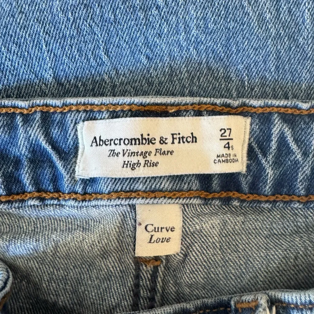 Abercrombie - Curve Love Vintage Flare High Rise Split Hem Jeans Sz 27/4S - Image 8