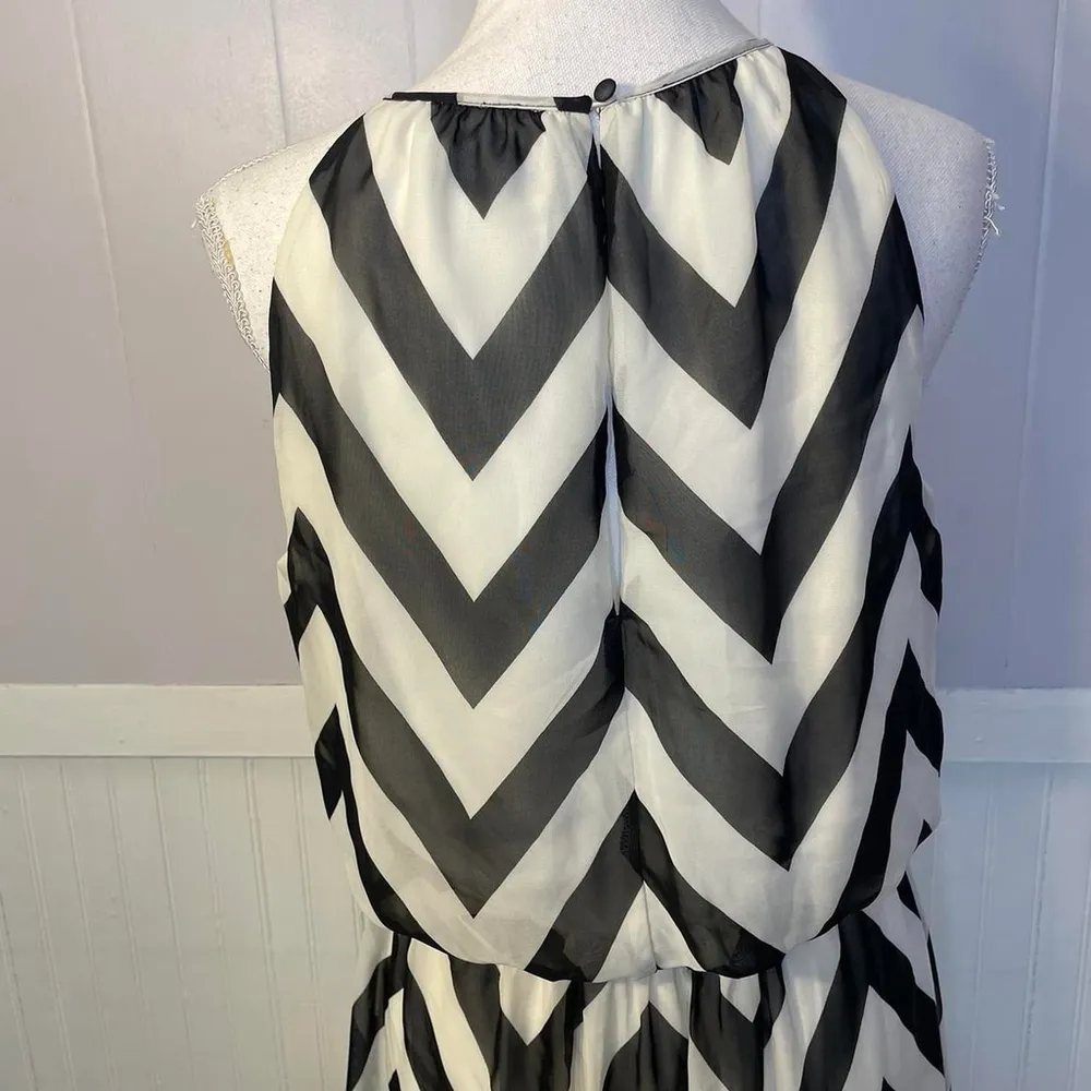 Vintage Y2K Guess Mini Dress Sheer Lined Tie Neck Size M - Image 7