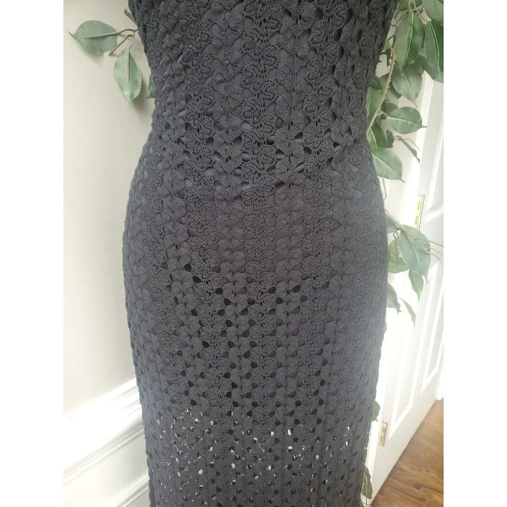 Body Central Women Black Polyester Scoop Neck Sleeveless Casual Maxi Dress Small - Image 4