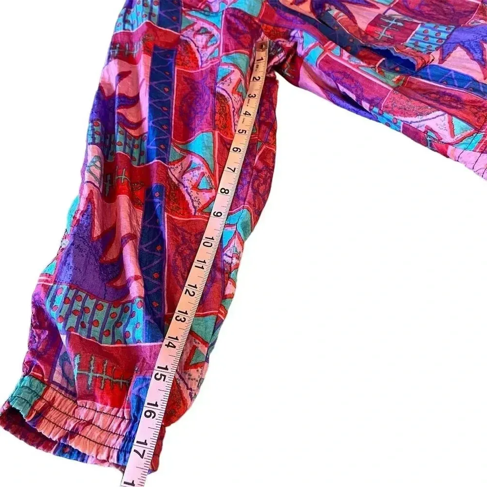 The La Costa Spa Vintage 80s/90s Multicolor Windbreaker Jacket S Unisex Pink - Image 4