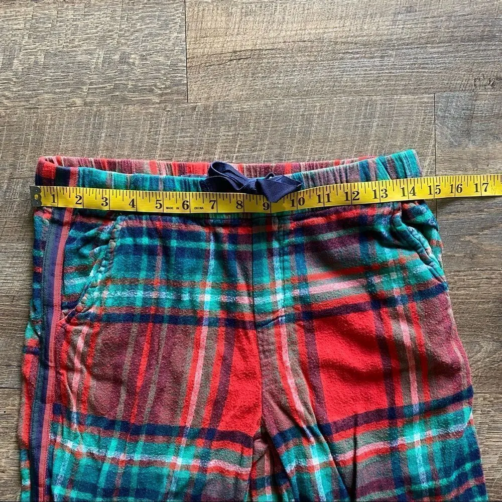Aerie Pajama Pants Plaid Cotton Lounge Sleep Red Green Blue - Image 7