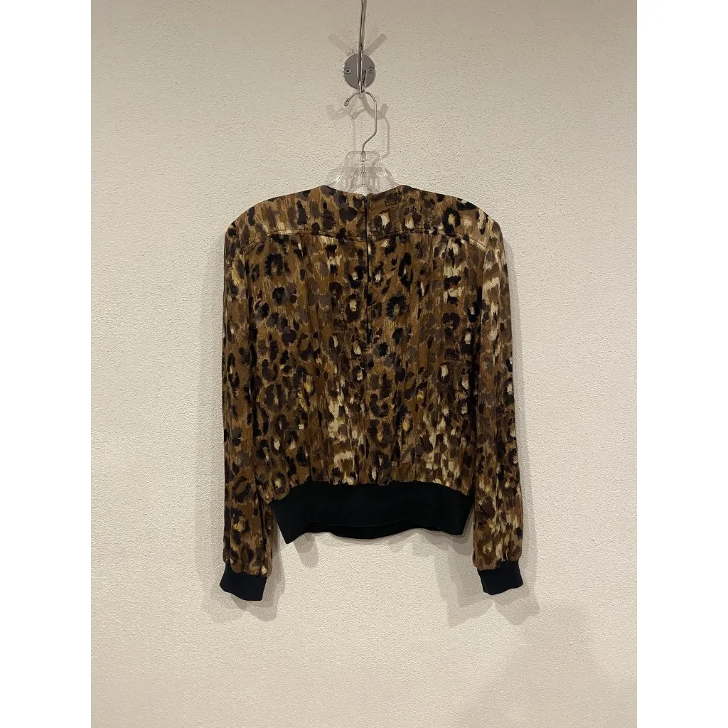 Amen Wardy Shirt Womens Medium Brown Leopard Animal Print Made In Italy Chic - Image 3