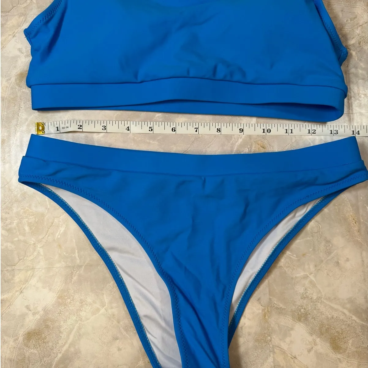 NWOT Bright Blue Scoop Neck Bikini Set – Medium | Sporty Two - Image 6