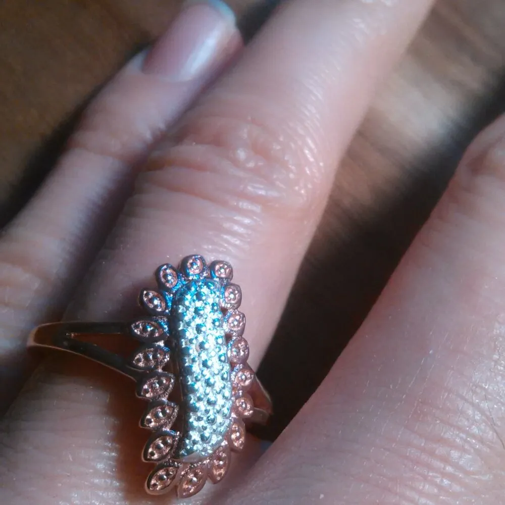 Champagne Diamond Accent Brass Ring (Size 8) - Image 6