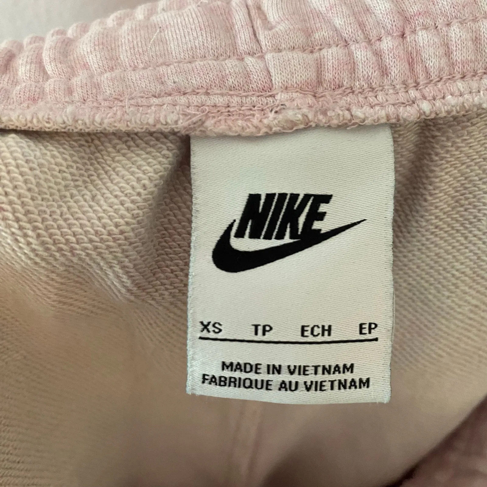 Nike Heathered Light Pink Logo Sweat Shorts French Terrycloth Women's size XS - Image 2