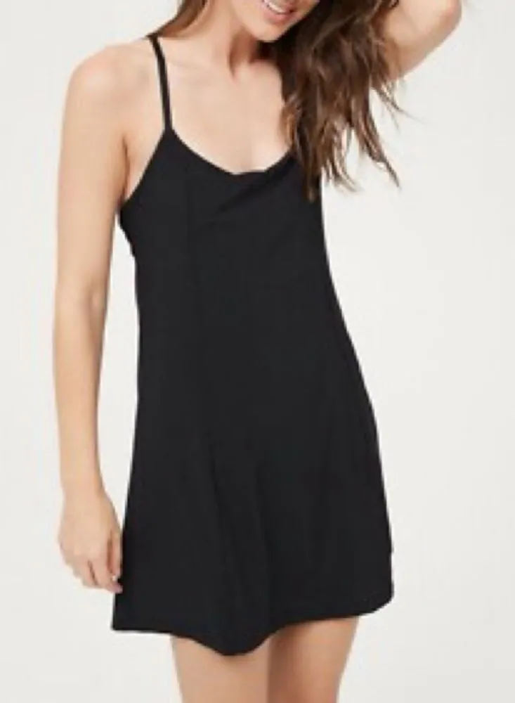 aerie black dress Aerie Bodycon Low Back Maxi Dress