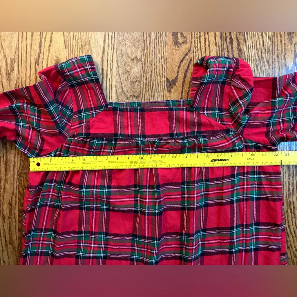 National Carolina Flannel Gown – Red & Green Scotch Plaid – Medium - Image 7