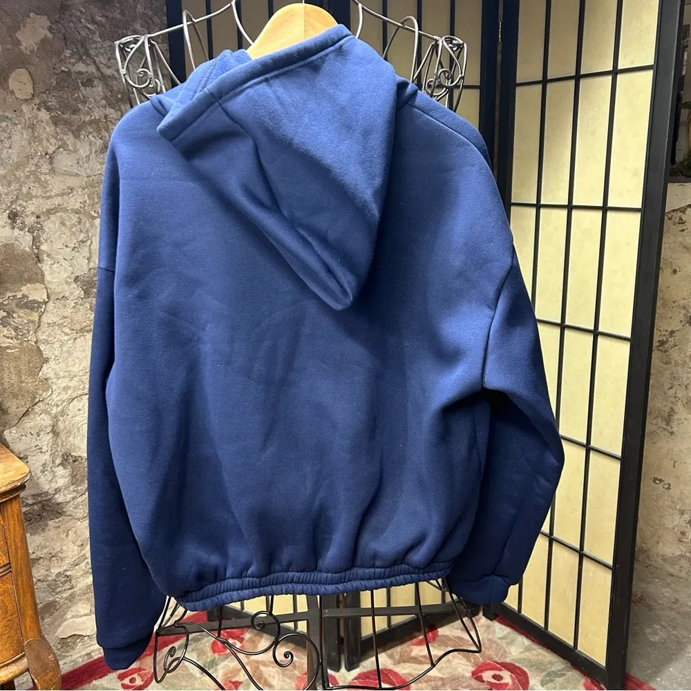 NWOT Women's Navy Blue 2 Piece Hoodie Oversized Sweatsuit: Size XXL - Image 4