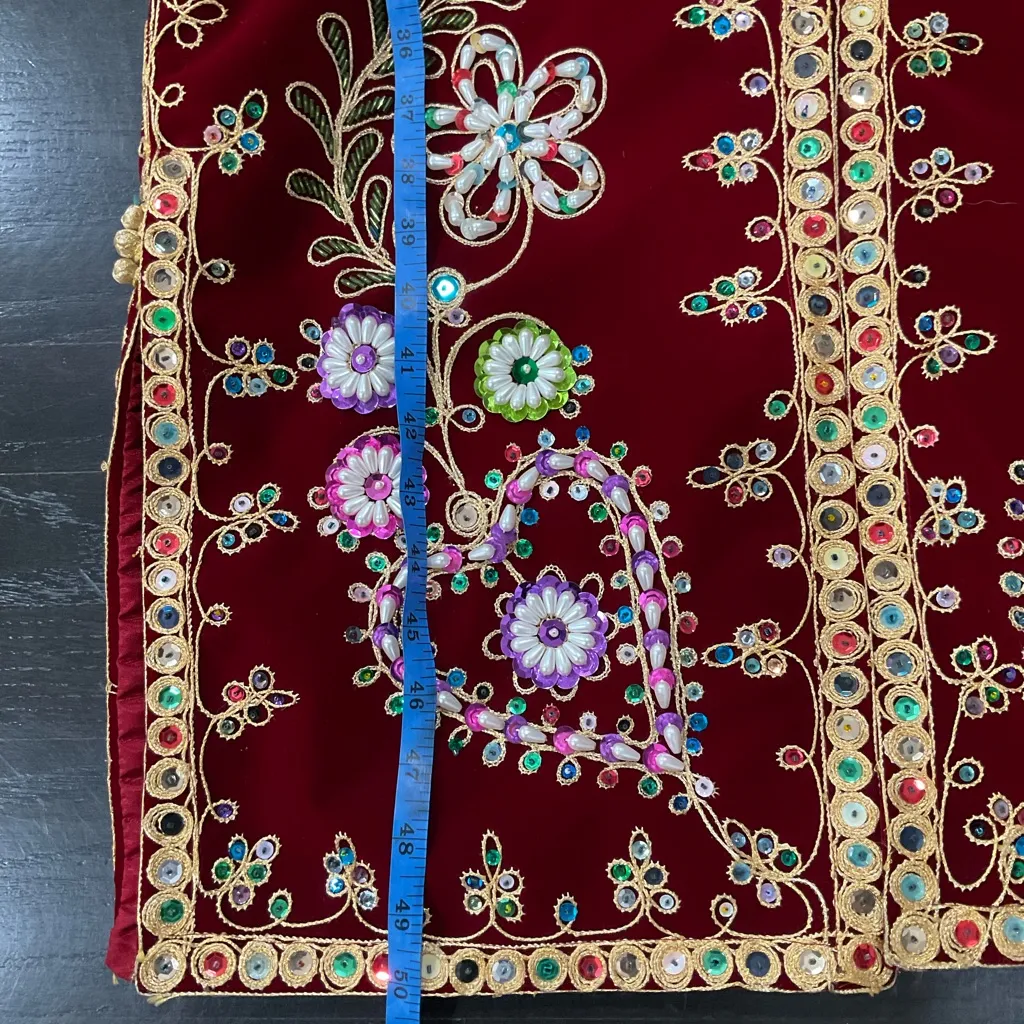 70’s TRADITIONAL KATAF WITH TURKISH MOTIFS BEADED MARAS THREAD BROCADE SULTAN - Image 13