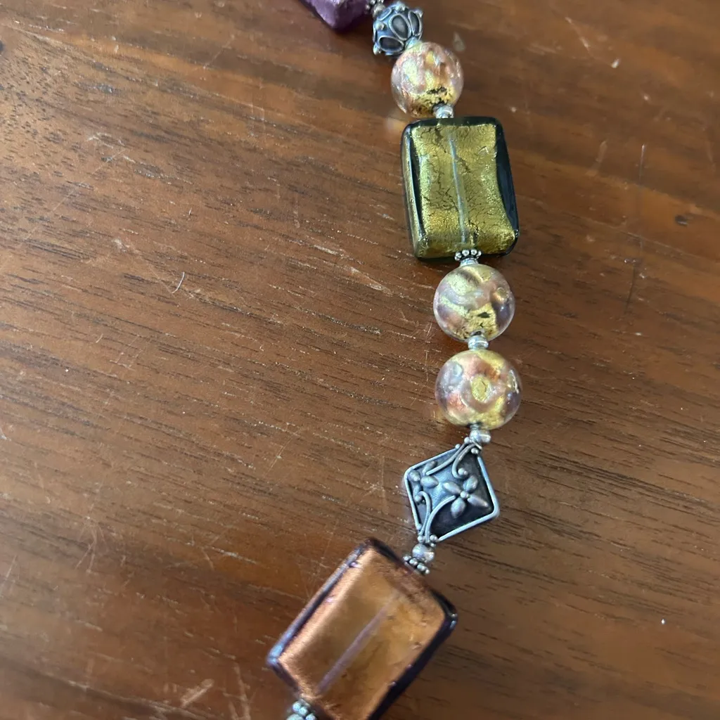 Lucky Clover Brand Milano glass beaded necklace Purple - Image 5