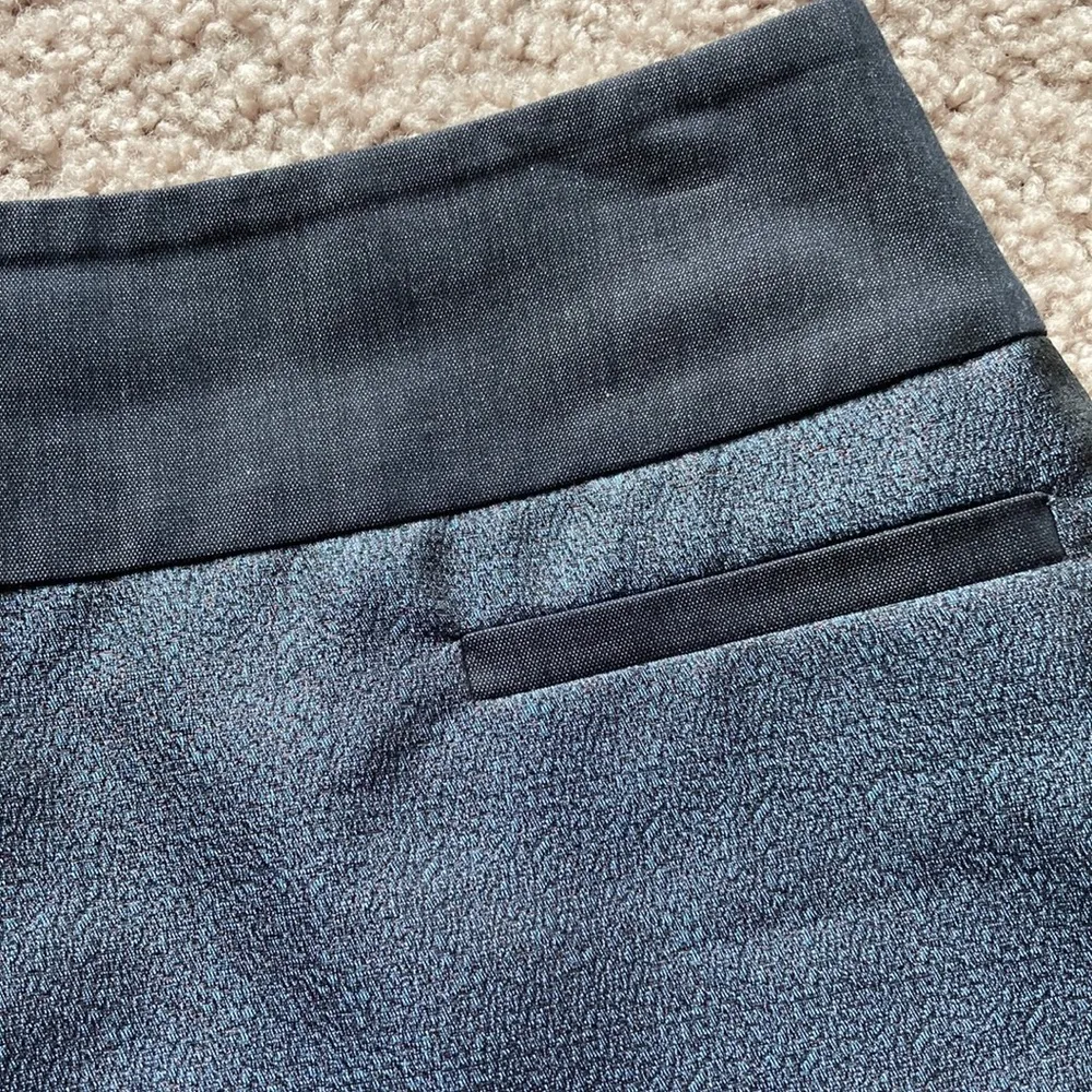 Loft Shimmer Pencil Mini Skirt Blue Women's Size 0 Office Wear - Image 2