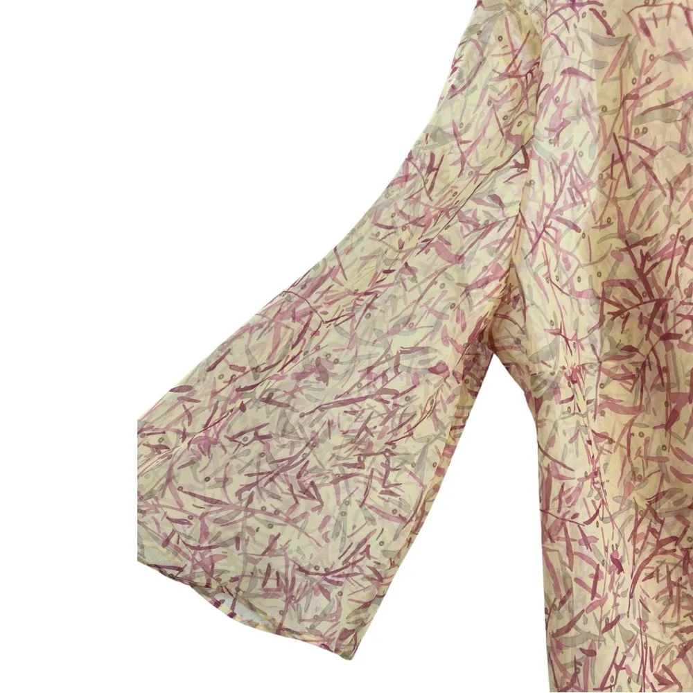 Studio C 22W pale yellow 2pc flowy abstract sheer knee length dress plus wedding - Image 6