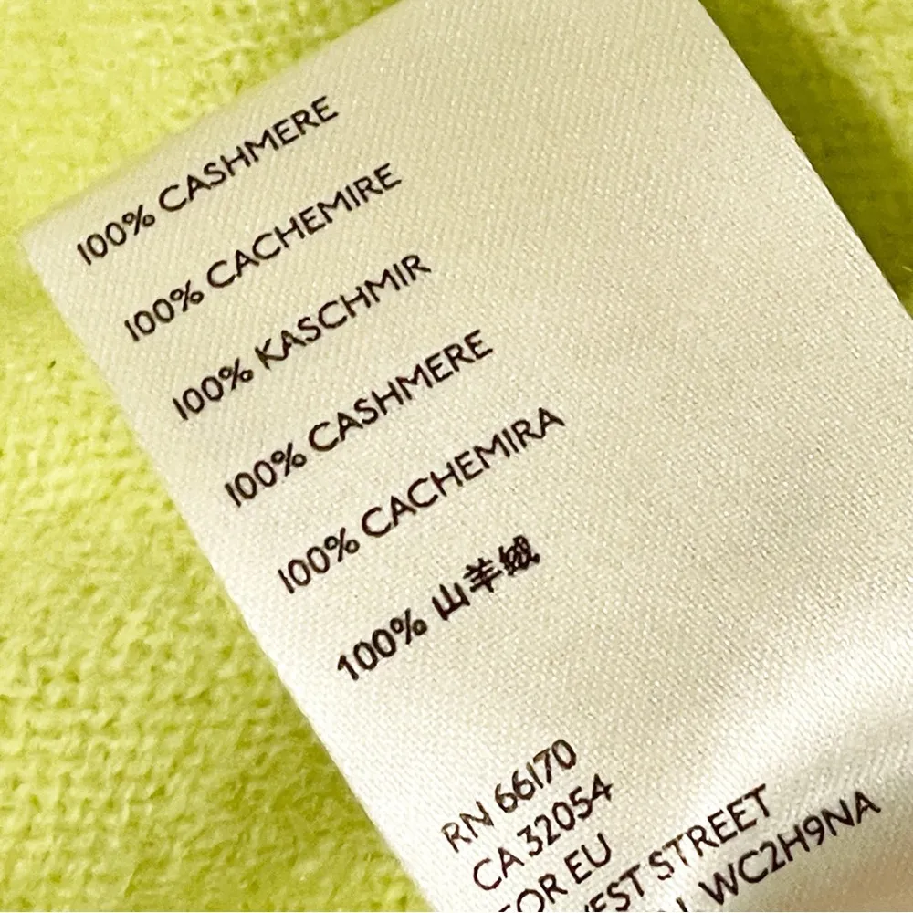 FREE PEOPLE Size Small Stellar Cashmere Pullover Acid Green - Image 5