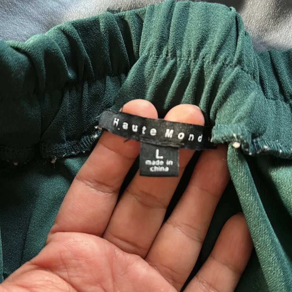 Women's Haute Monde Emerald Green Wide Pants Trousers Size Large GUC #3099 - Image 3