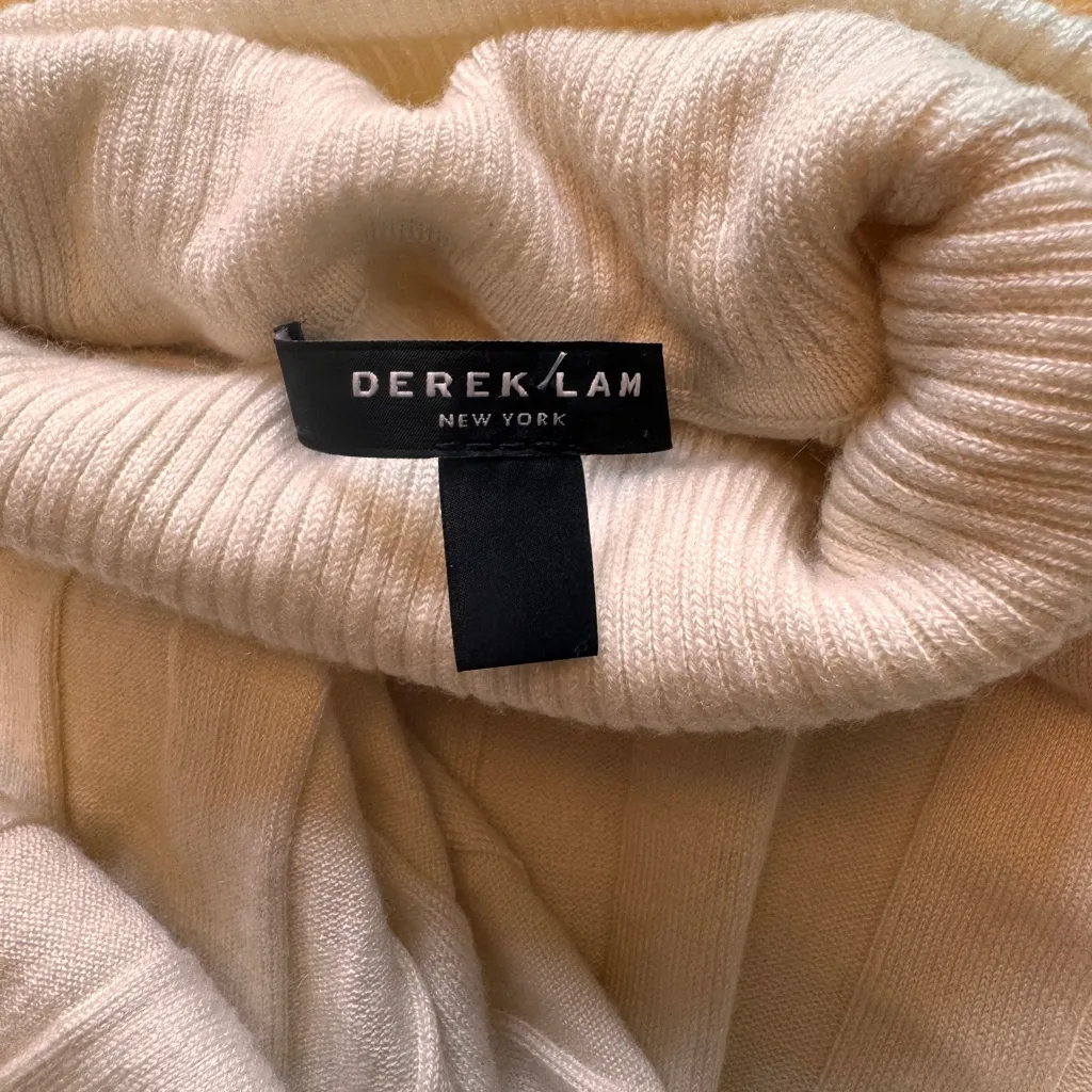 Derek Lam Wide Rib Cashmere Turtleneck Sweater Ivory Oatmeal As Seen on TV EUC - Image 7
