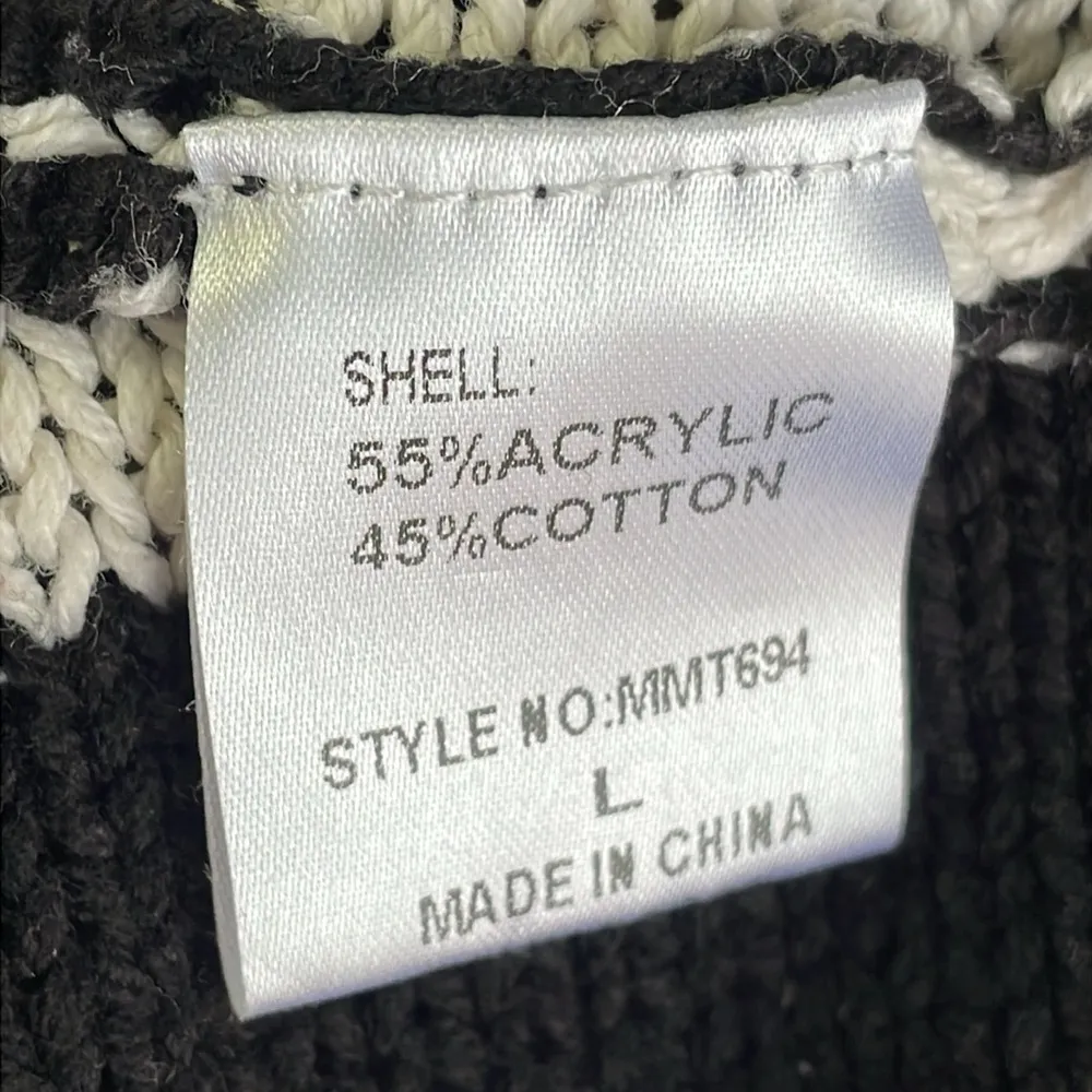 Miou Muse Oversized Stripe Knit Sweater Black Size L - Image 7