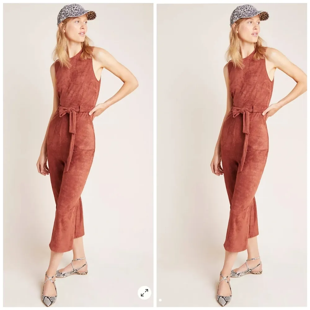 Anthropologie Suede Jumpsuit - Image 3