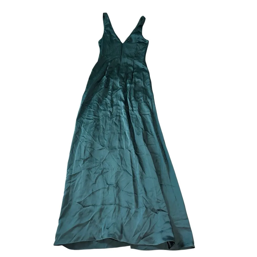 NWT After Regular Length Evergreen Dress Satin Faux‎ Wrap Gown - Image 4