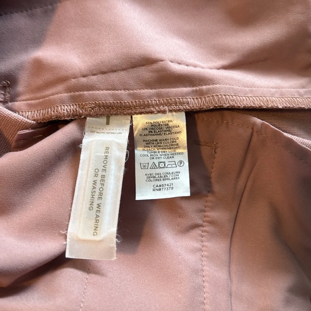 Ann Taylor High-Rise Pink Jacquard Ankle Woven Career Dress Pant Trouser, 12 - Image 9