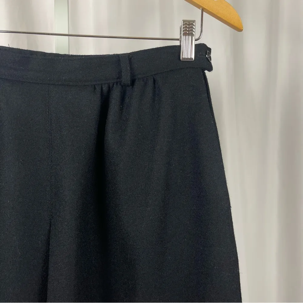 VINTAGE Koret Career Size 12 Wool Fix Box Pleat Skirt A Line Retro Winter Office Black - Image 8