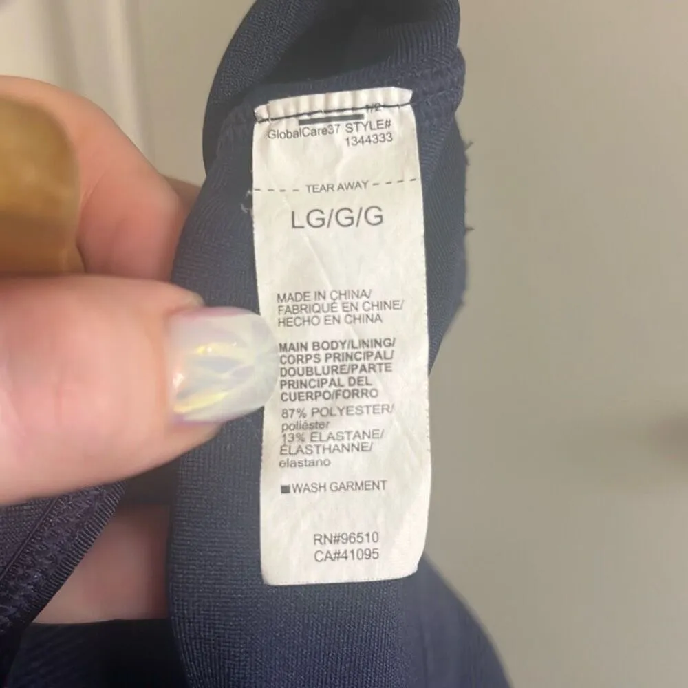 ✨Under Armour Women's Mid Keyhole Graphic Sz Large Navy Sports Bra✨ - Image 10