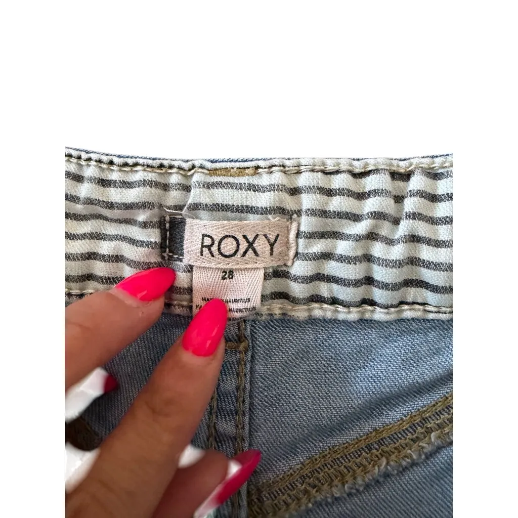 ROXY Women’s Buttonfly Denim Shorts Size 28 - Image 5