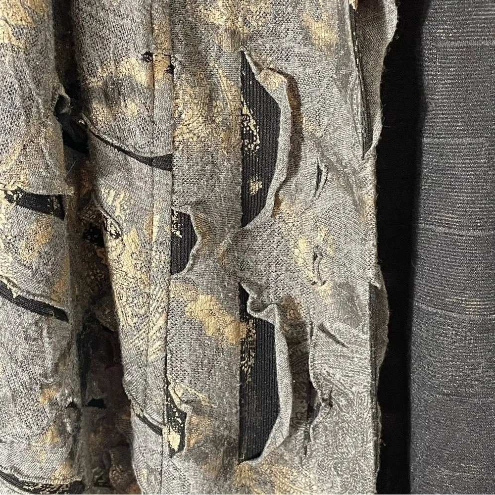 Frank Lyman Vintage Black & Gold Shredded w Elastic Open Cardigan/Jacket Size 8 - Image 8