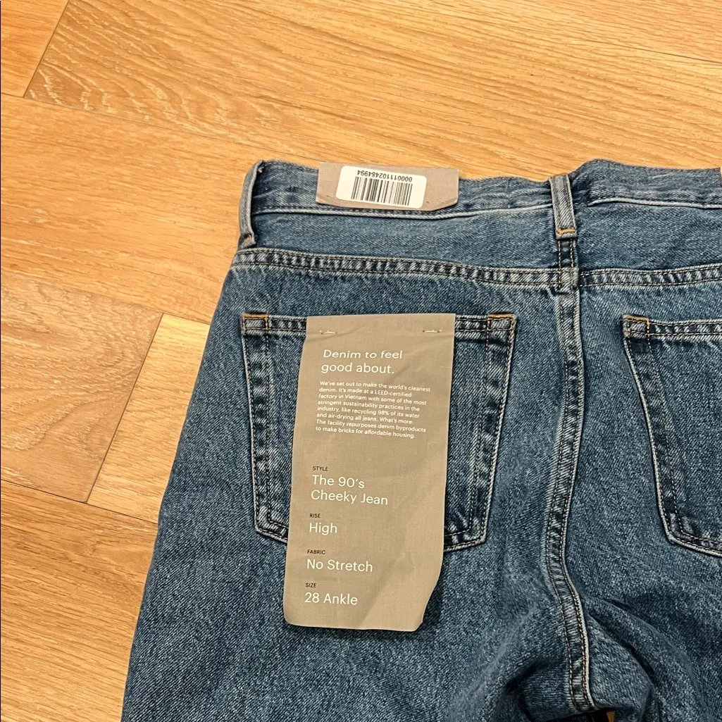 Everlane the 90’s cheeky Straight Leg Blue Jeans‎ 28 ankle - Image 3