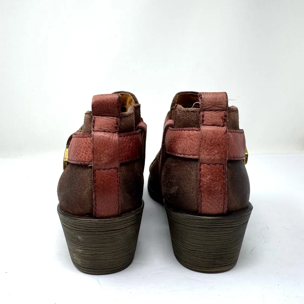 NAYA “Selma” distressed western booties, size 6.5 Brown - Image 7