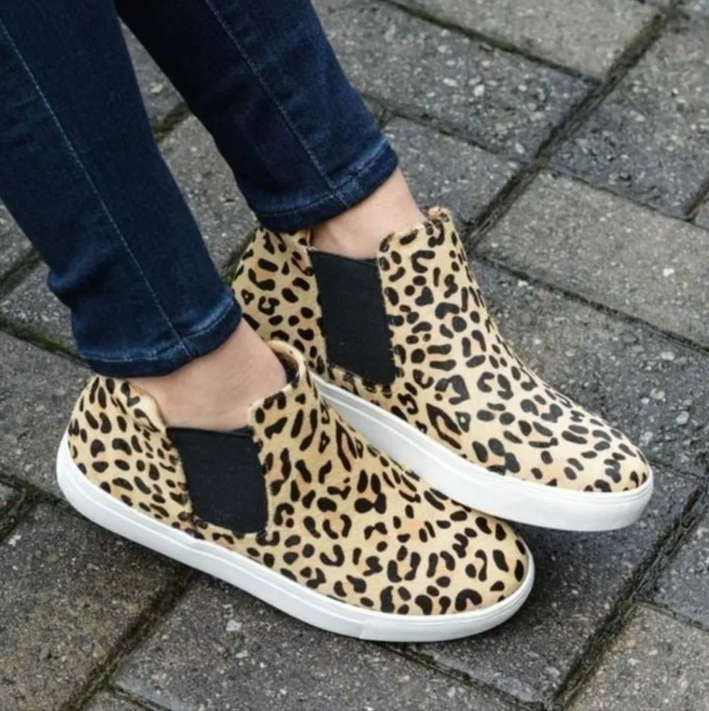 Coconuts By Matisse Harlan Leopard Animal Print High Top Real Fur Sneakers 8.5 - Image 11