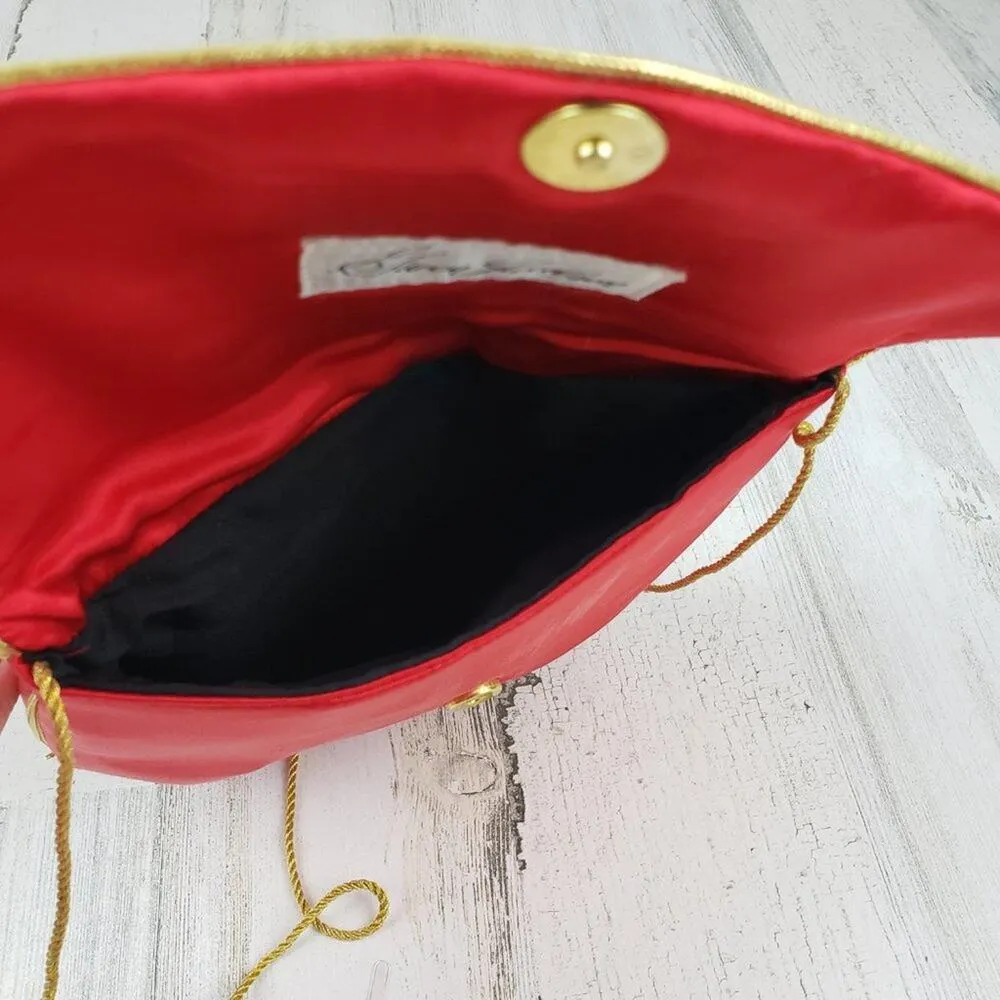 Vintage Gwen Jackson Red Floral Silky Gold - Image 4