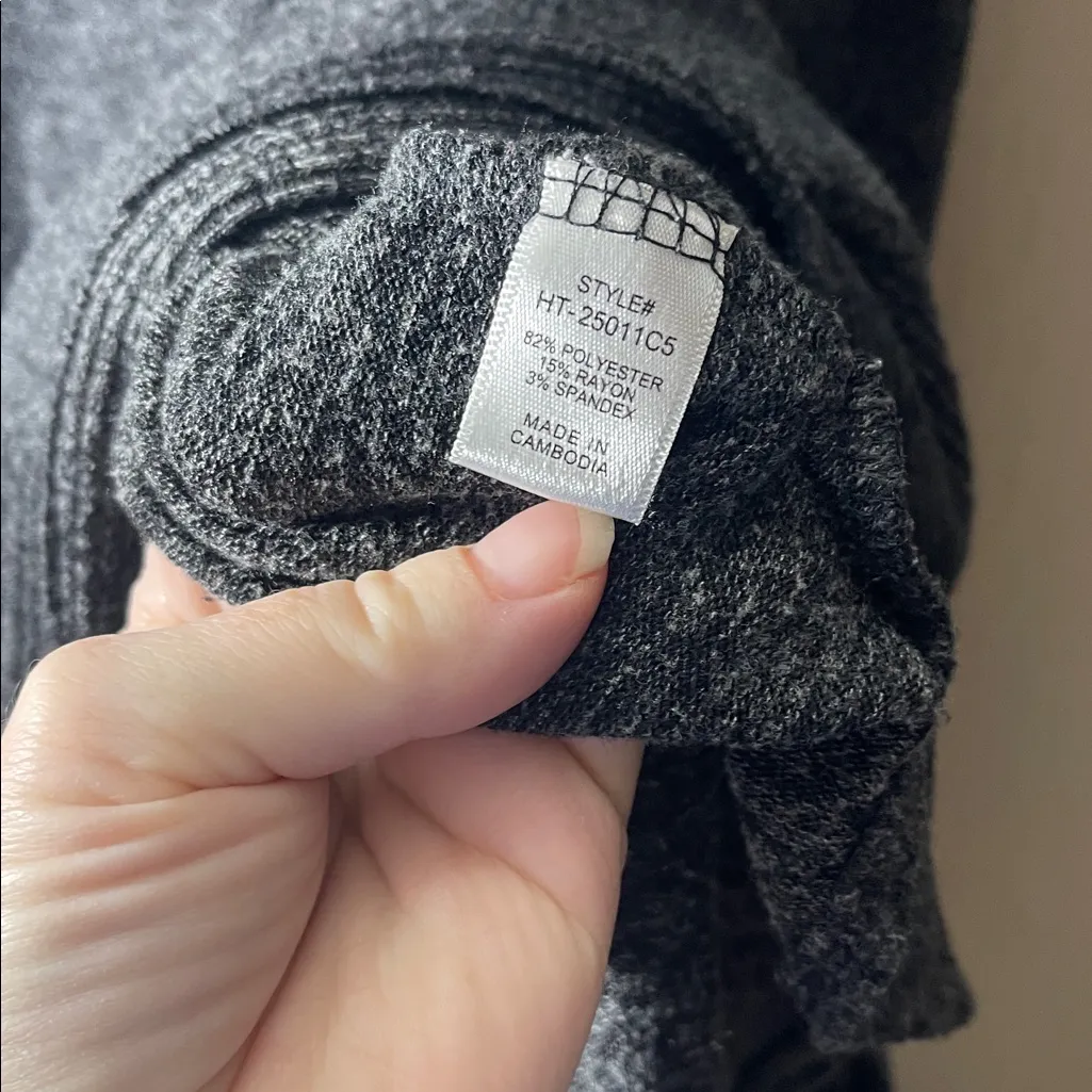 Zenana boutique medium Gray Turtleneck Sweater oversized dolman sleeve ribbed - Image 6