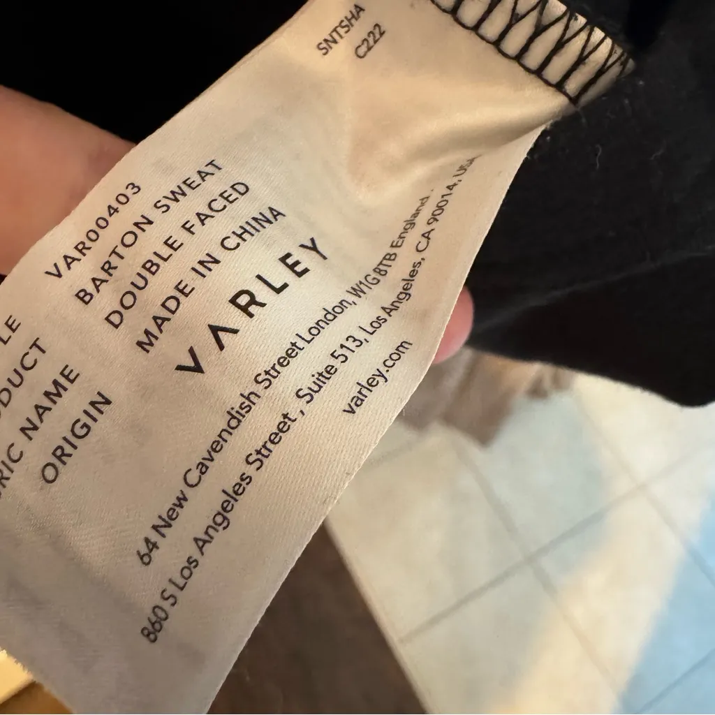 Varley Black Barton Sweat Double Faced Turtleneck Sweatshirt | S - Image 6