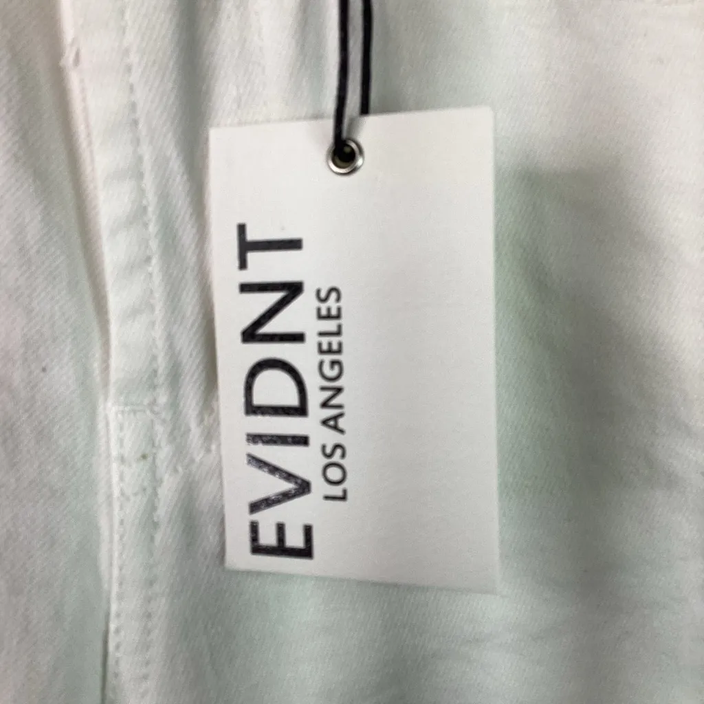 EVIDNT Los Angeles Size 25 Essen Relaxed Cropped Ankle Raw Hem White Denim Jeans - Image 4