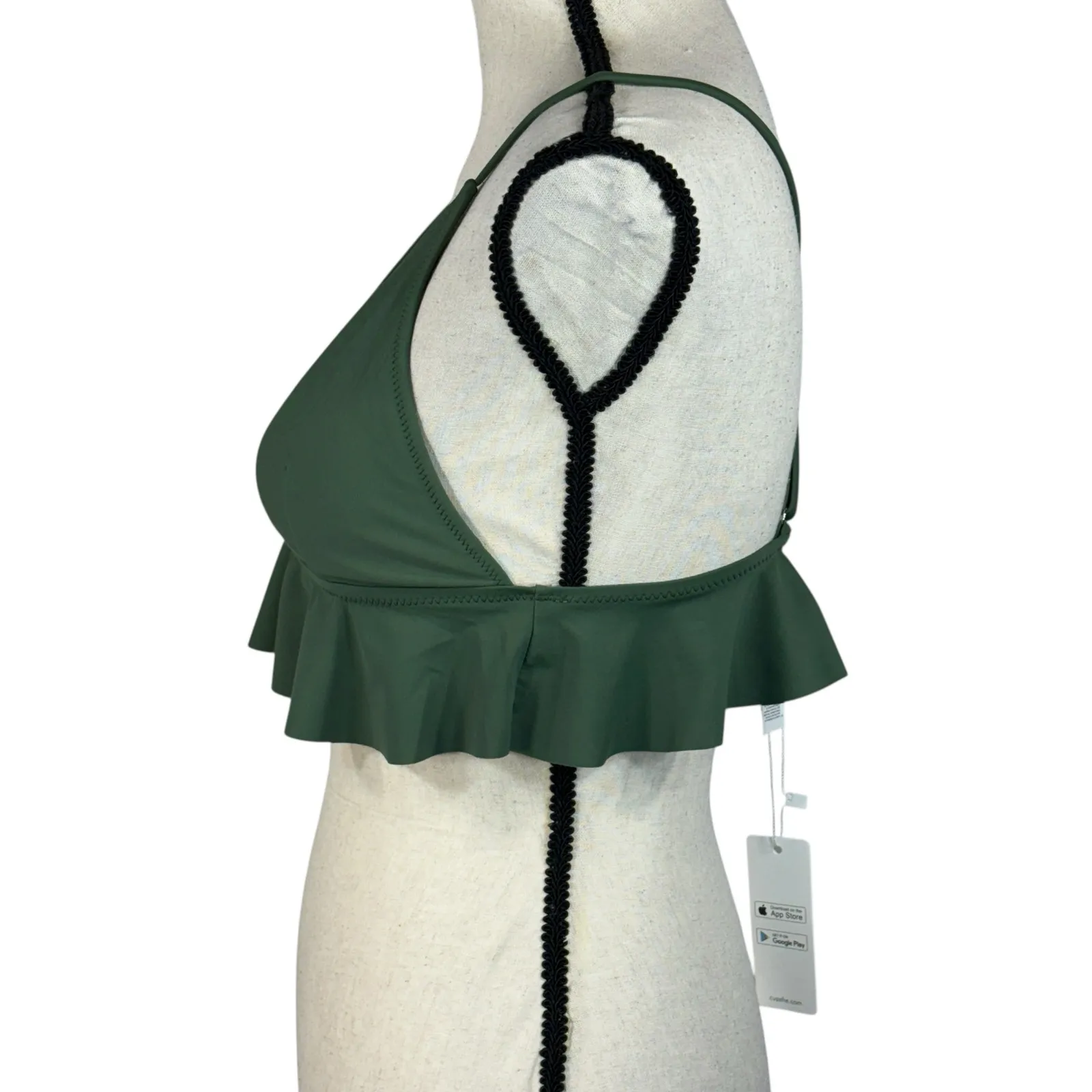 Cupshe Medium Triangle Bikini Swim Top Criss-Cross Adjustable Straps Padded Cups - Image 4