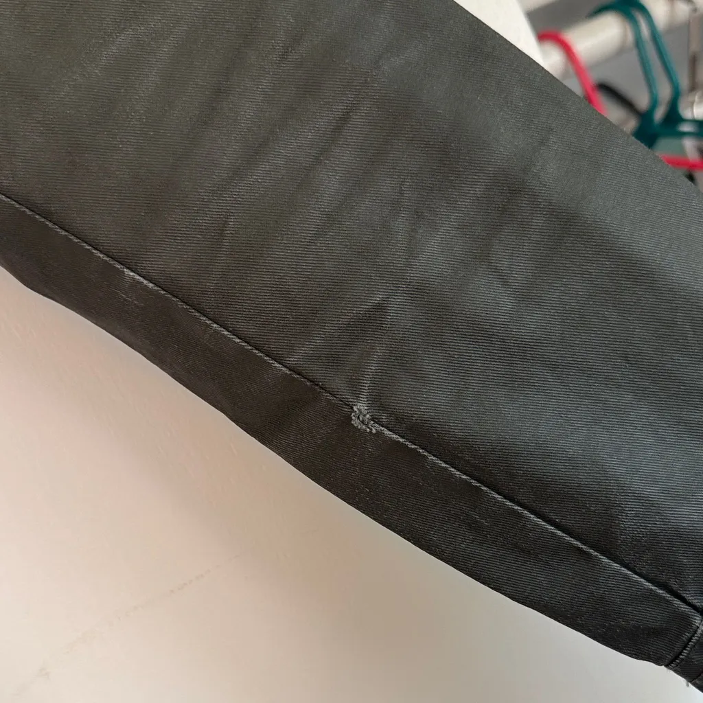 Tommy Hilfiger Women's Olive Green Utility Jacket Gold Hardware Zip Size S‎ FLAW - Image 8