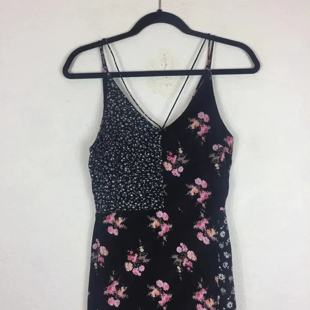 Topshop Mixed Floral Print Strappy Side Slit Midi Dress Size 4 - Image 3
