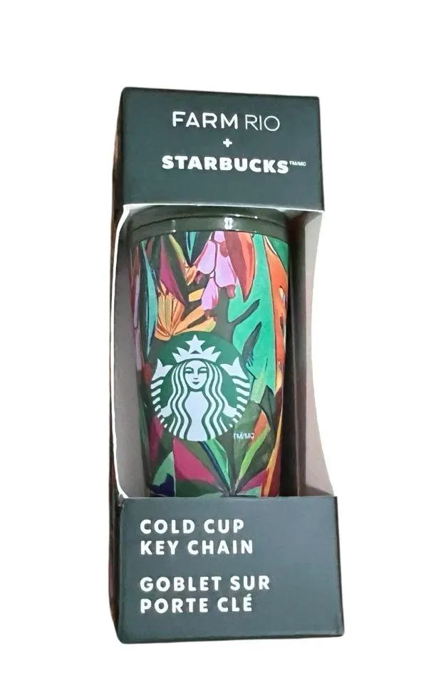 Farm Rio x Starbucks Cold Cup Keychain – Limited Edition Tropical Banana Print - Image 1