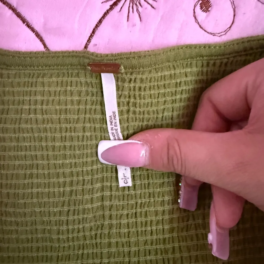 NWOT Free People Laila Mini Dress in Calla Green Size LARGE - Image 6