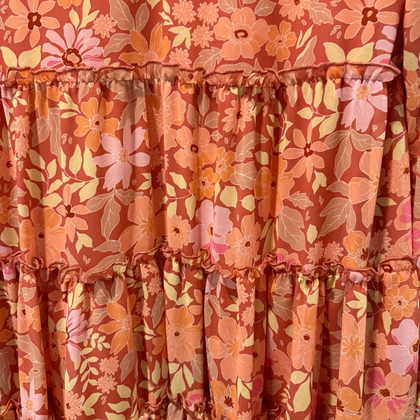 Blue Heaven Women's Acrylic Knit Cardigan Women's Sweater M/L Boho Fall Orange Size L - Image 10