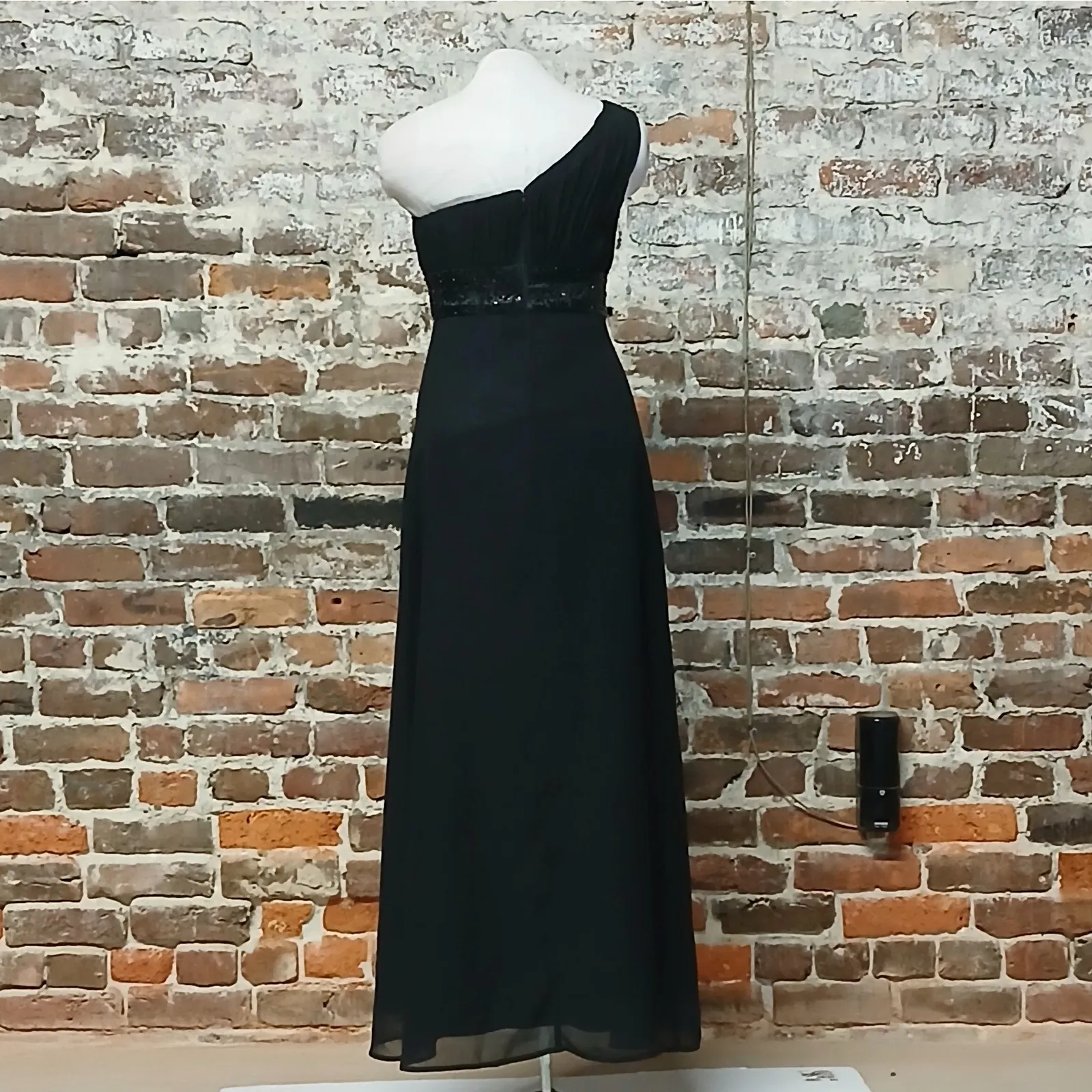 CooBee Formal Evening Gown Womens 4 Black Maxi Dress Sequin Wedding Party - Image 2