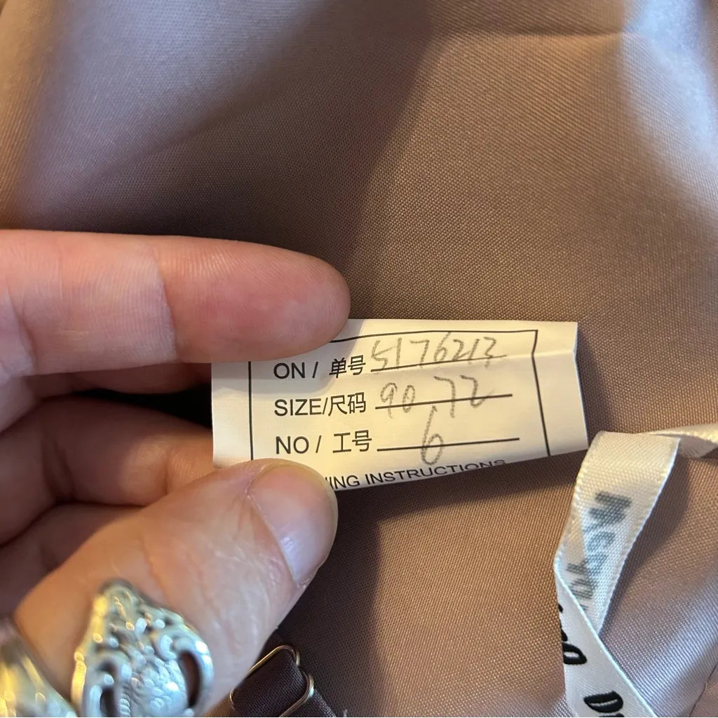 NWOT mauve sleeveless chiffon prom dress lace up back adjustable straps size 6 Purple - Image 5