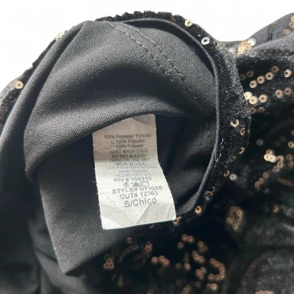 Stunning Black & Gold Paisley Velvet/ Sequin Mini Skirt,Size S - Image 5