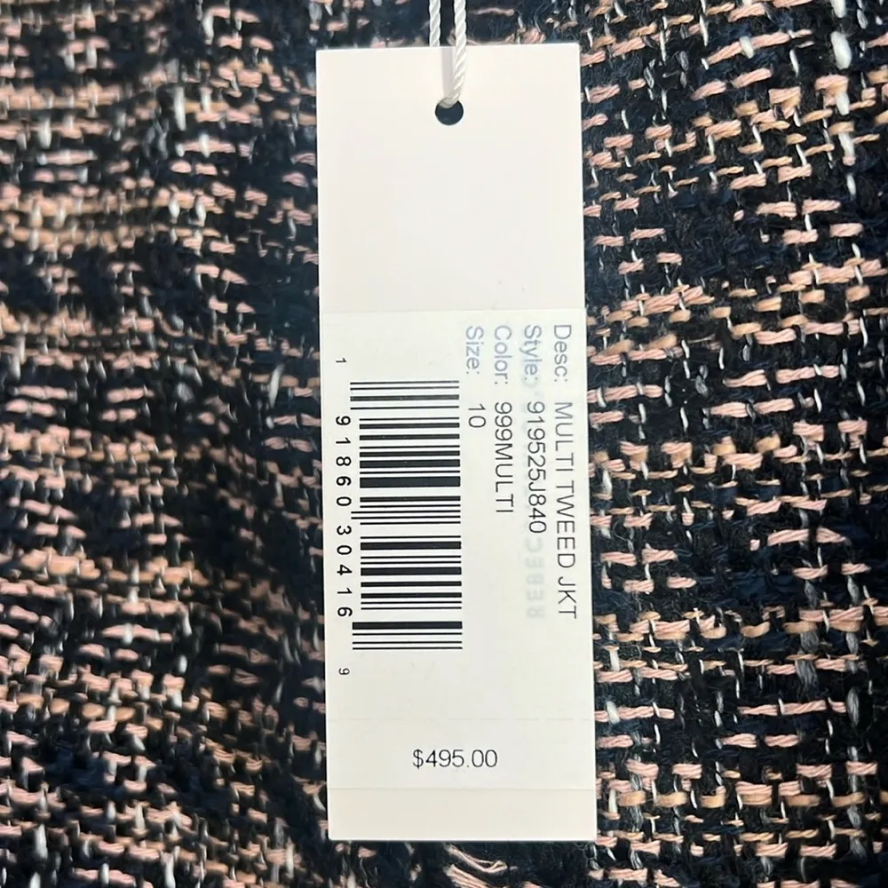 Rebecca Taylor Multi Tweed Ruffle Blazer Jacket, NWT, Size 10 - Image 10