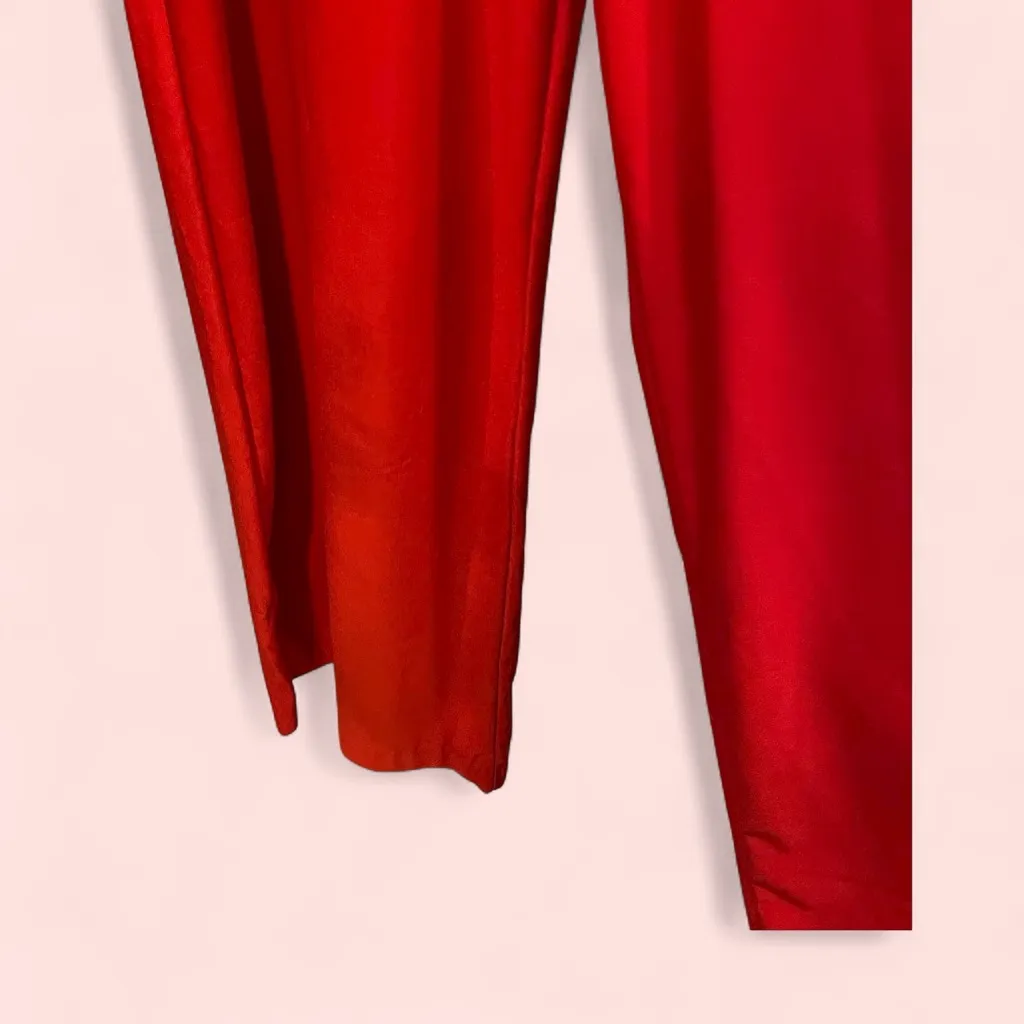 Groovy vintage 70’s Elles Belles fire red super wide bell bottoms pull on pants - Image 4