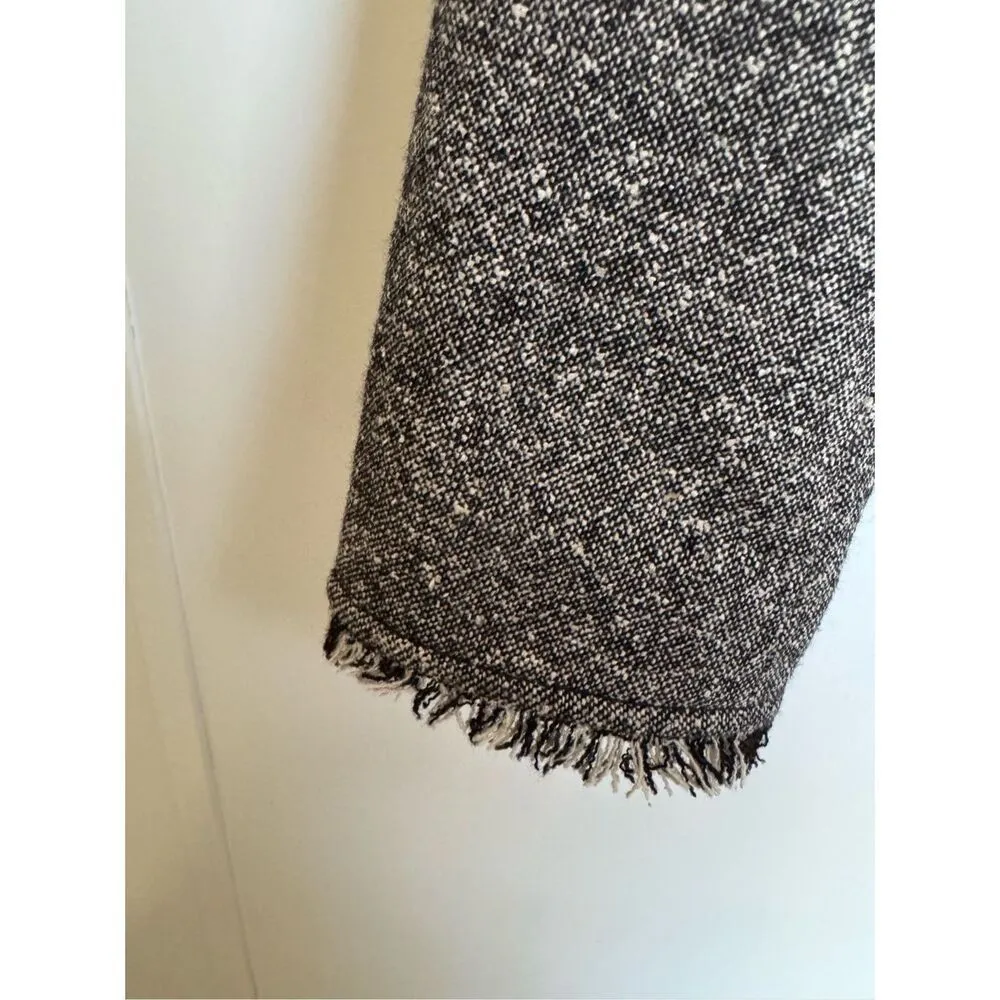 Caslon Womens Silk Wool Fringe Gray Button Blazer Jacket sz 10 career academia - Image 5