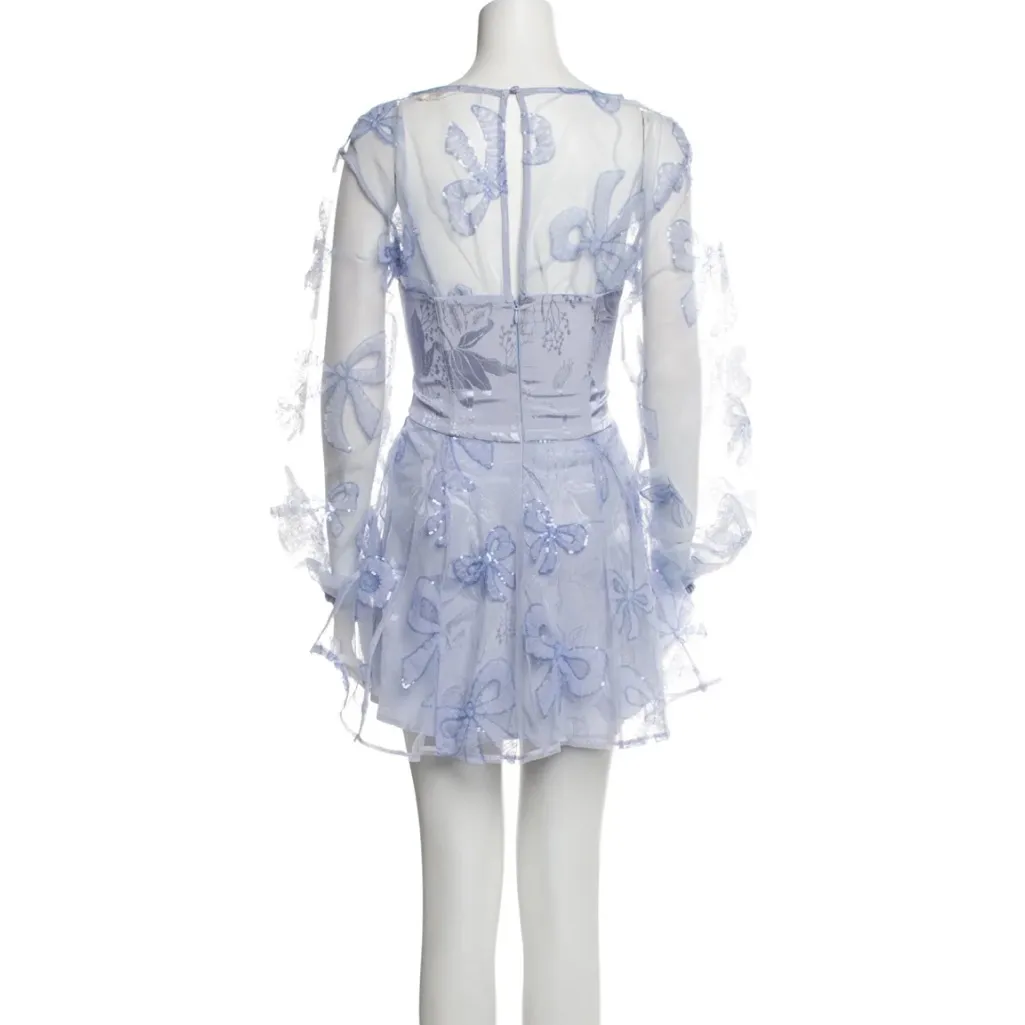 For Love & Lemons Corset Presley Mini Blue Fairycore Dress Size Small NWT - Image 3
