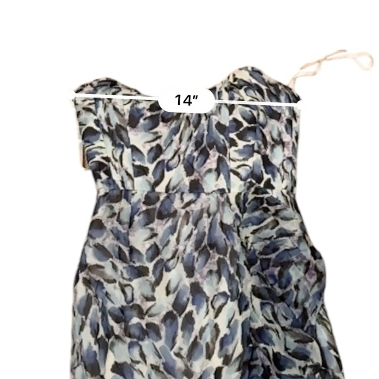 RTR Katie May Baby Cakes Off White & Blue‎ Printed Strapless Maxi Dress Sz S - Image 13